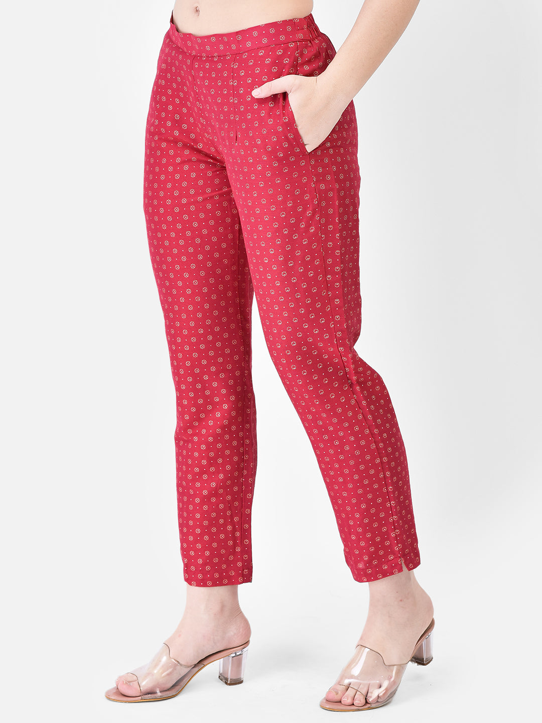 Span Pink Mandarin Cotton Co-Ord Set(Set of 2)