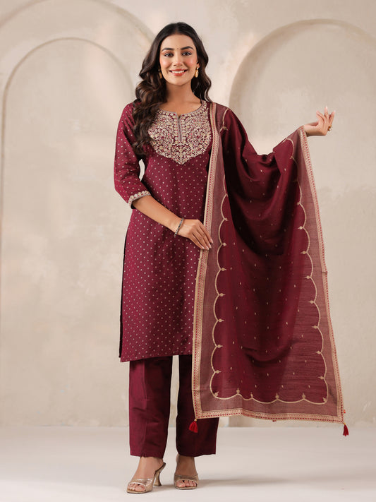 Span Purple Basil Silk Dupatta