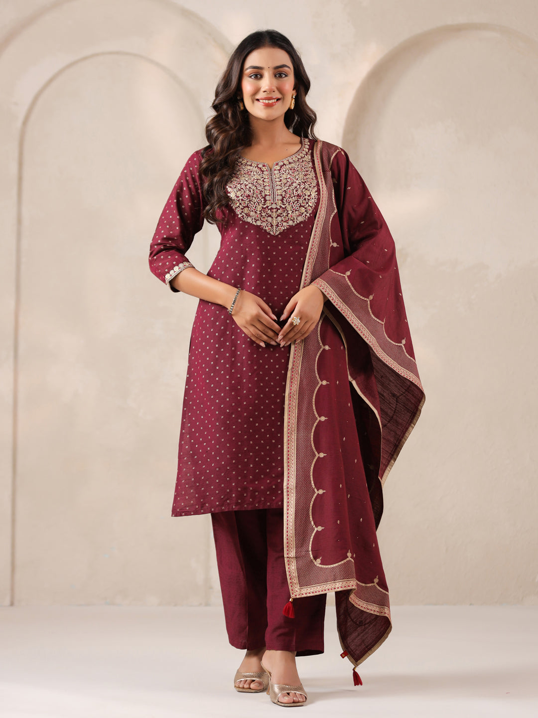 Span Purple Basil Silk Dupatta