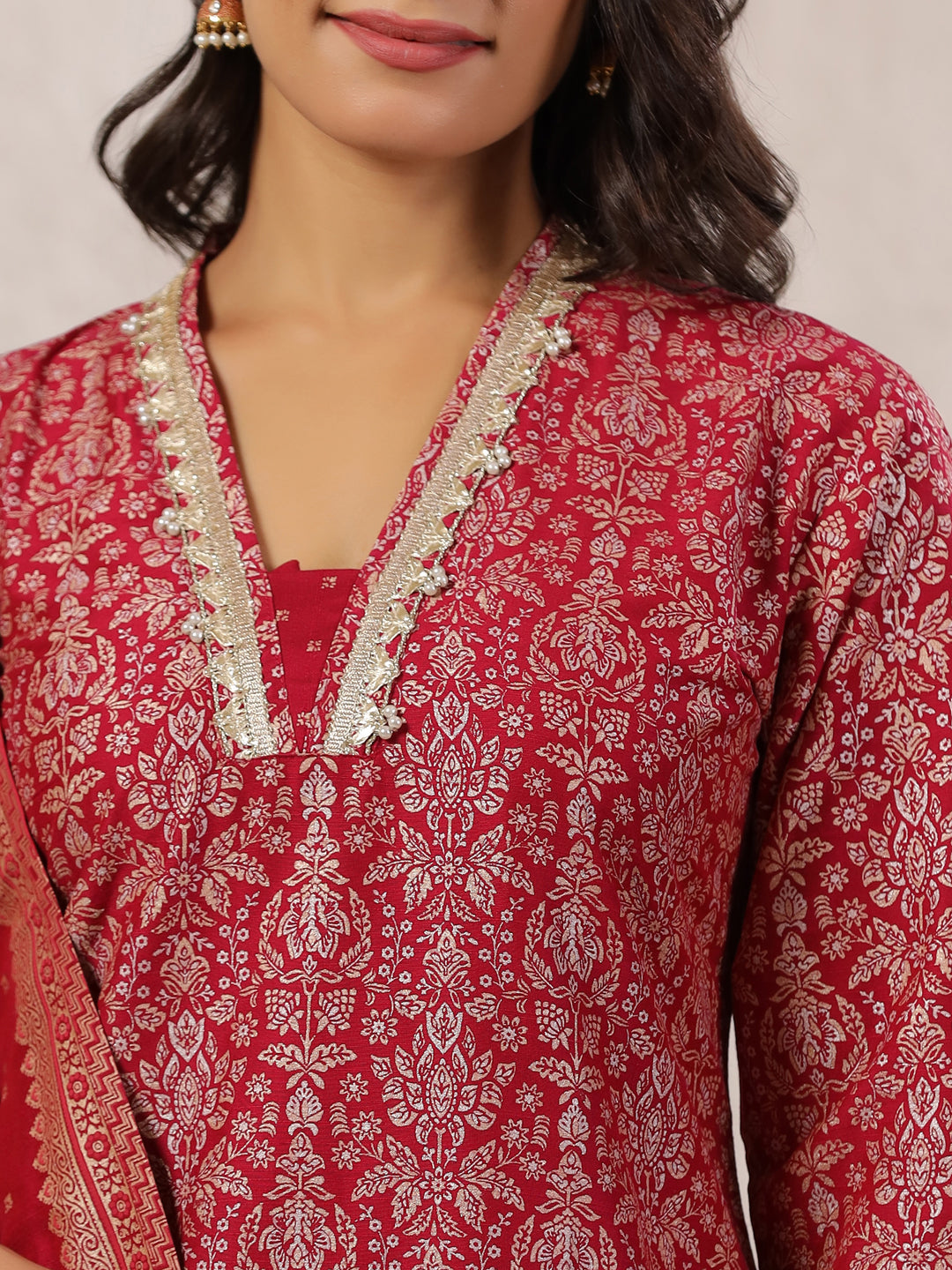 Span Mullberry V Neck Silk Kurta