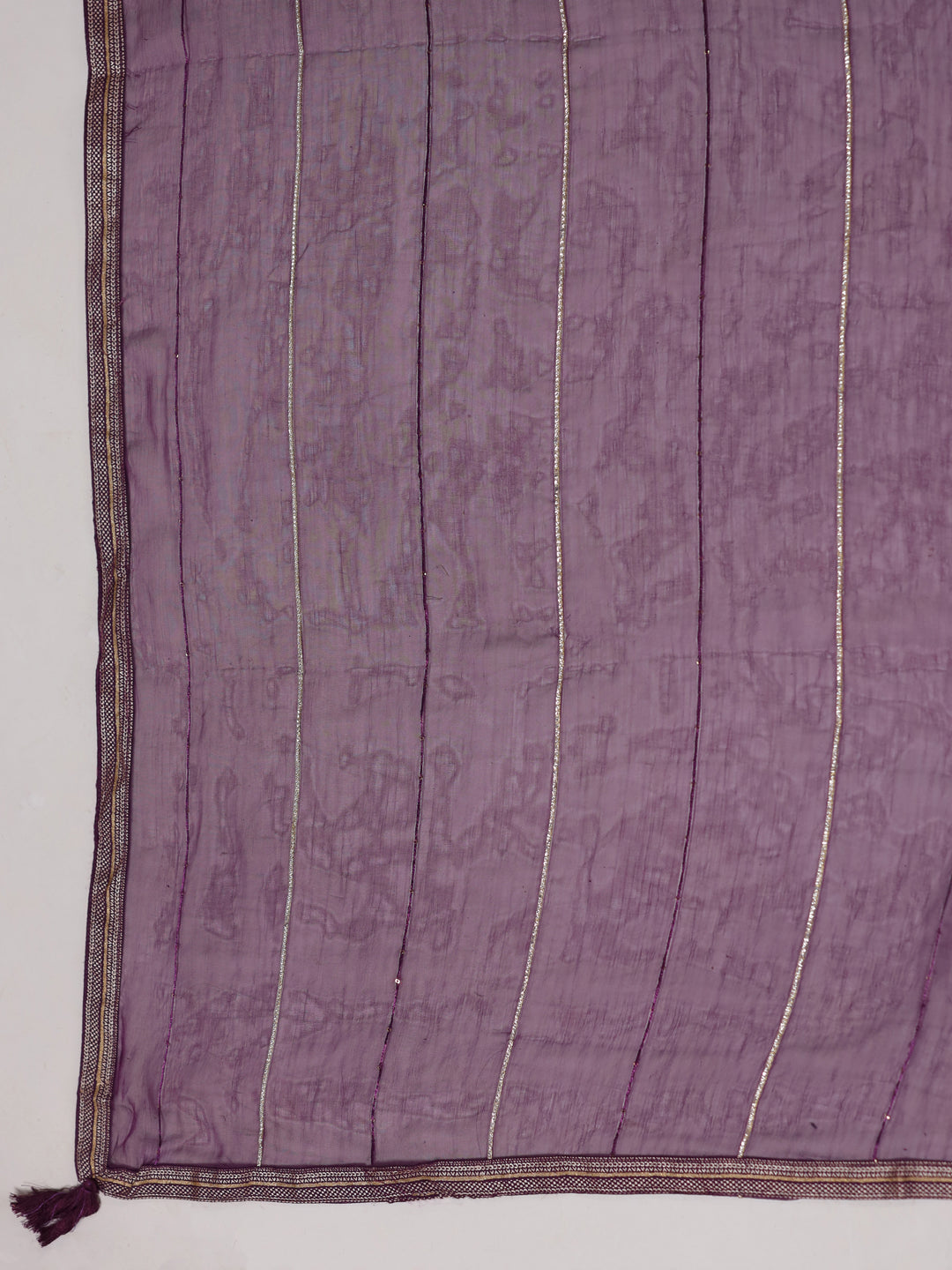 Span Purple Round Neck Rayon Kurta Set with Dupatta