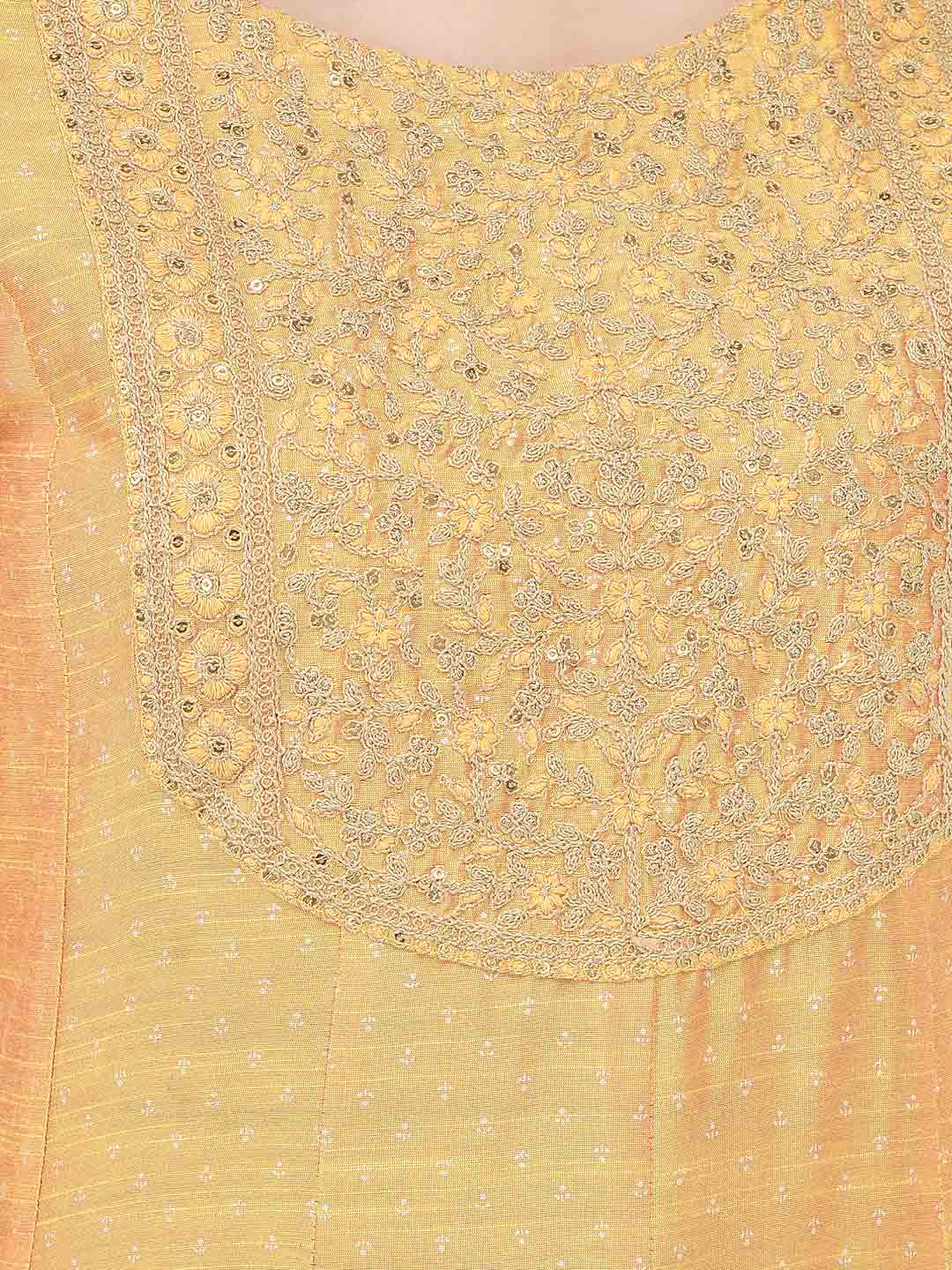 Span Yellow Silk Festive Gown