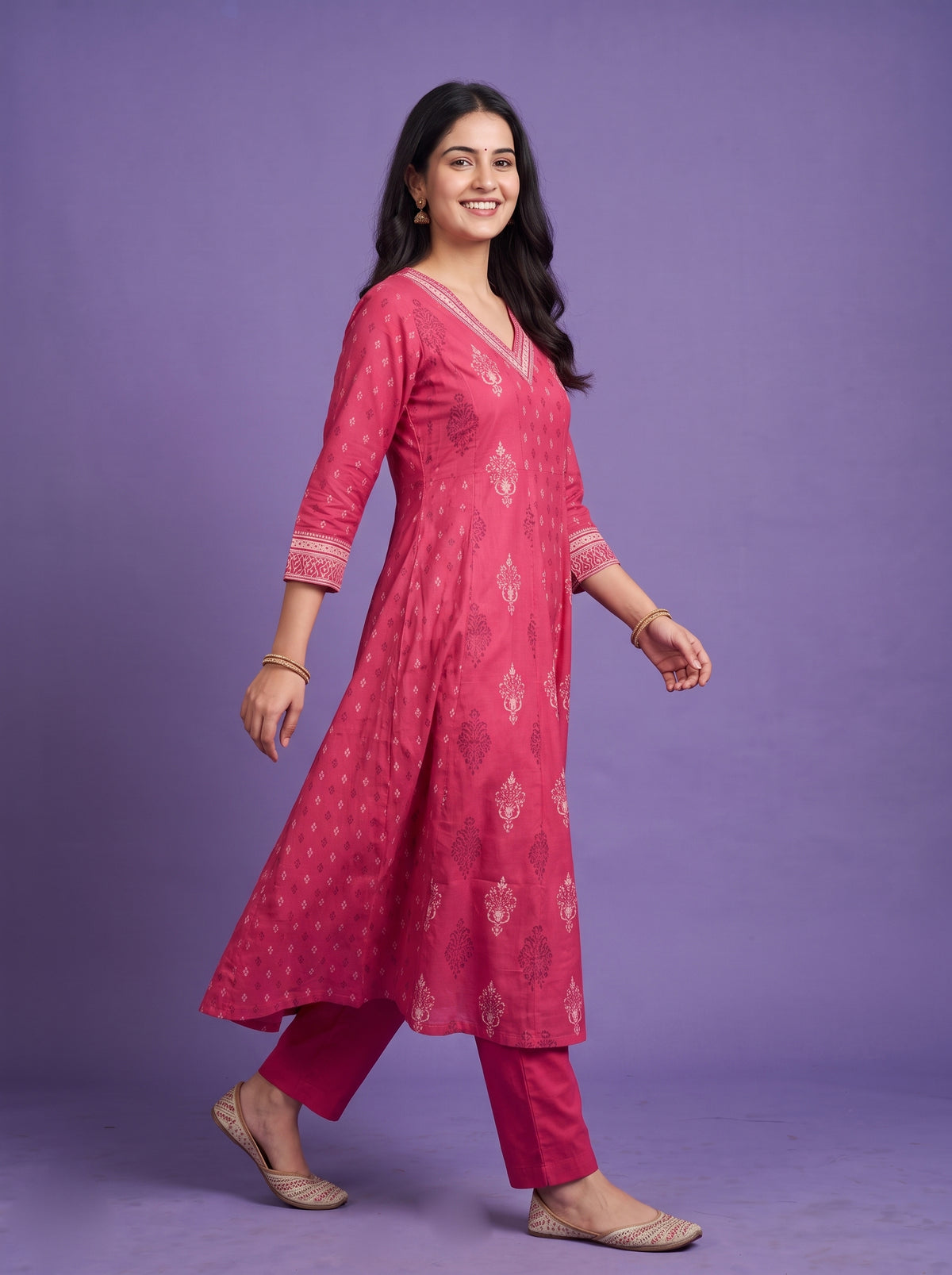 Raw Cottoun - Anarkali Kurtaset with Duapatta