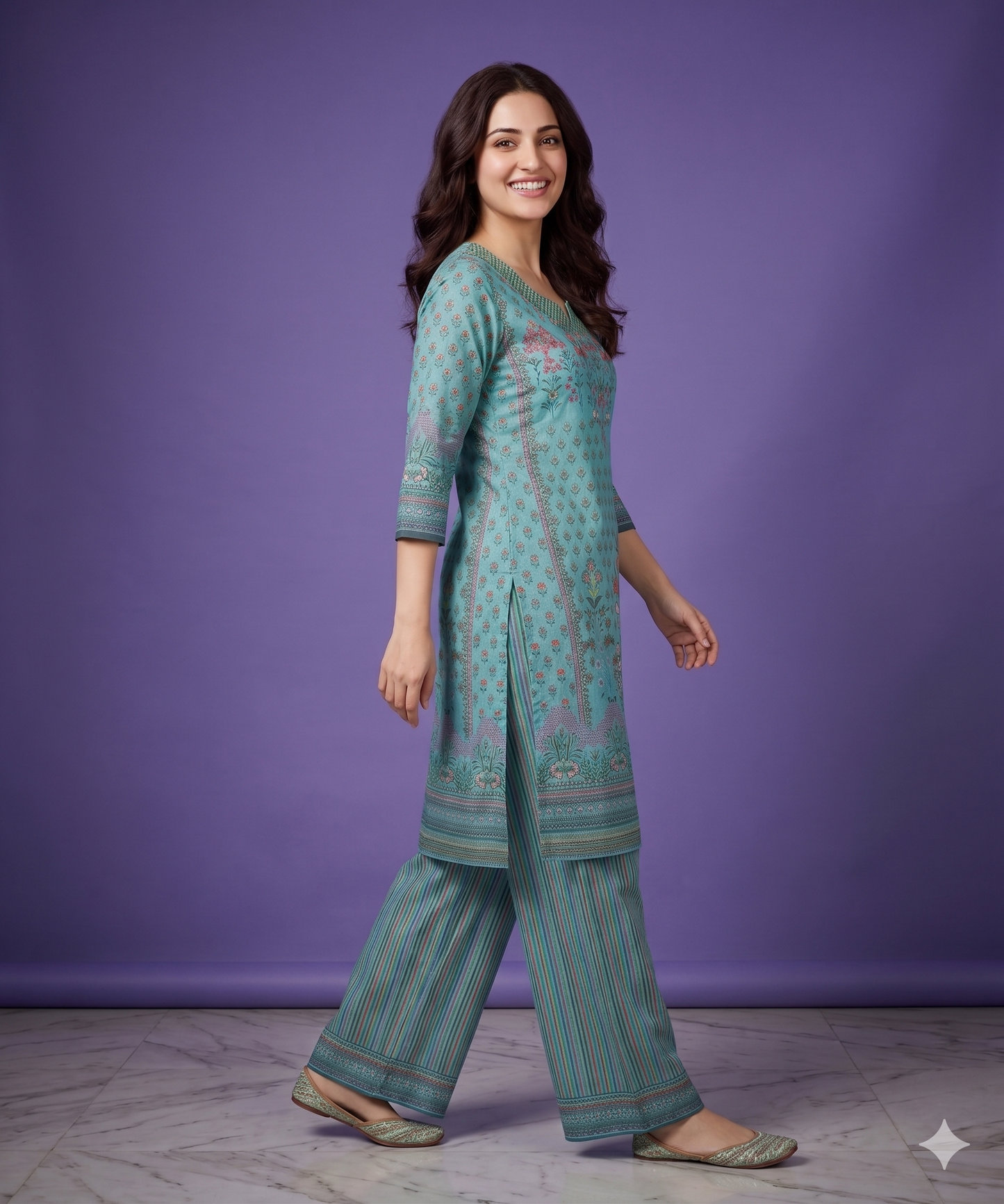 Kurta Set with Palazzo - Cotton