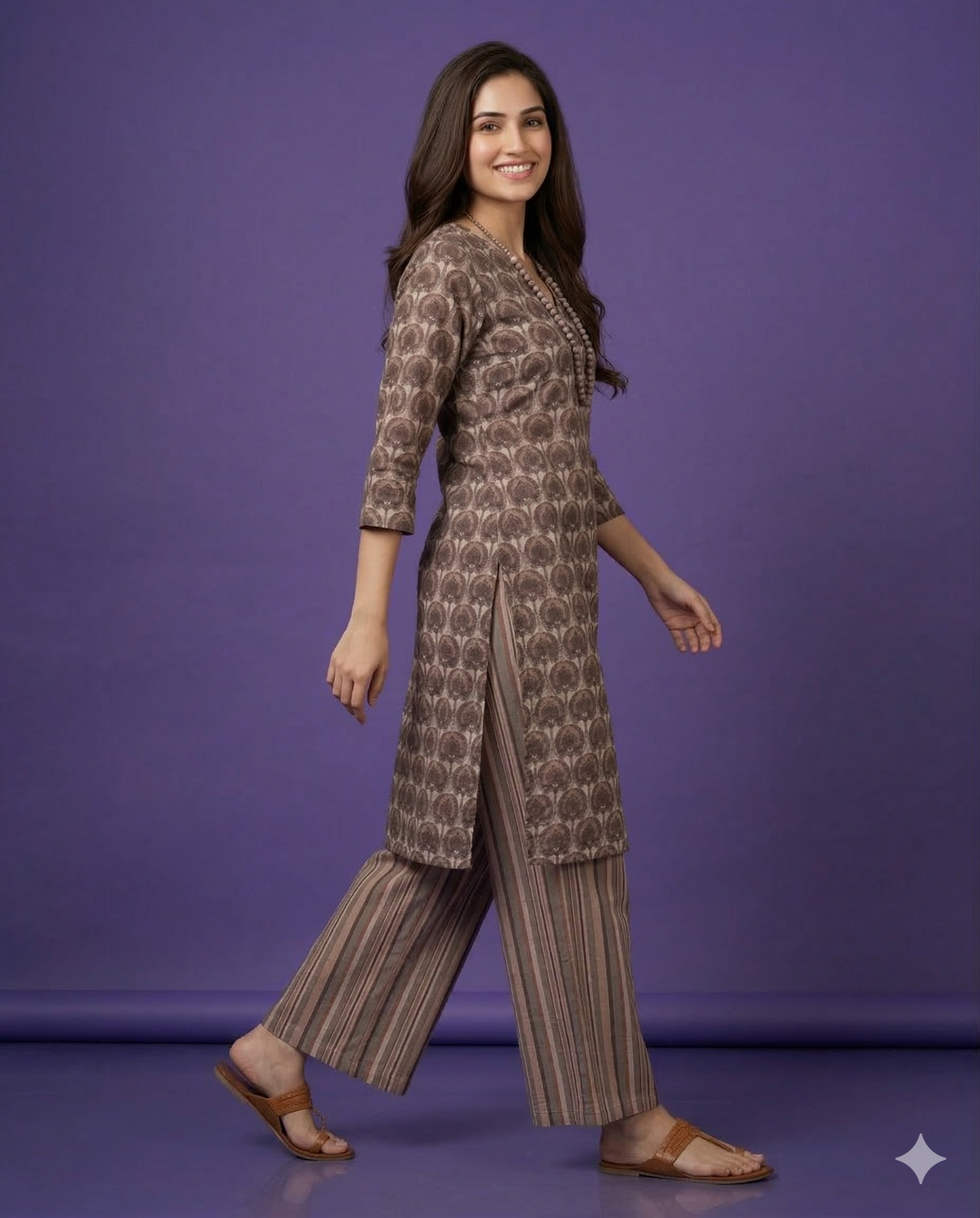 Kurta Set with Necklace - Cotton