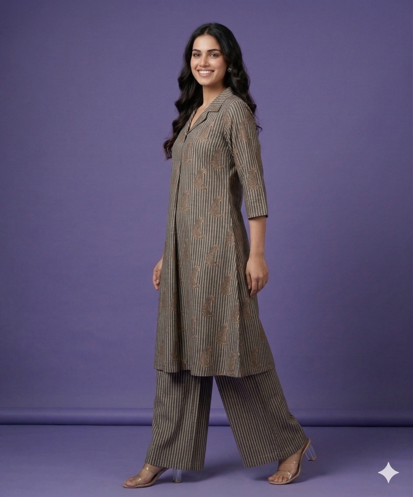 Black Collard Cotton Cord Set