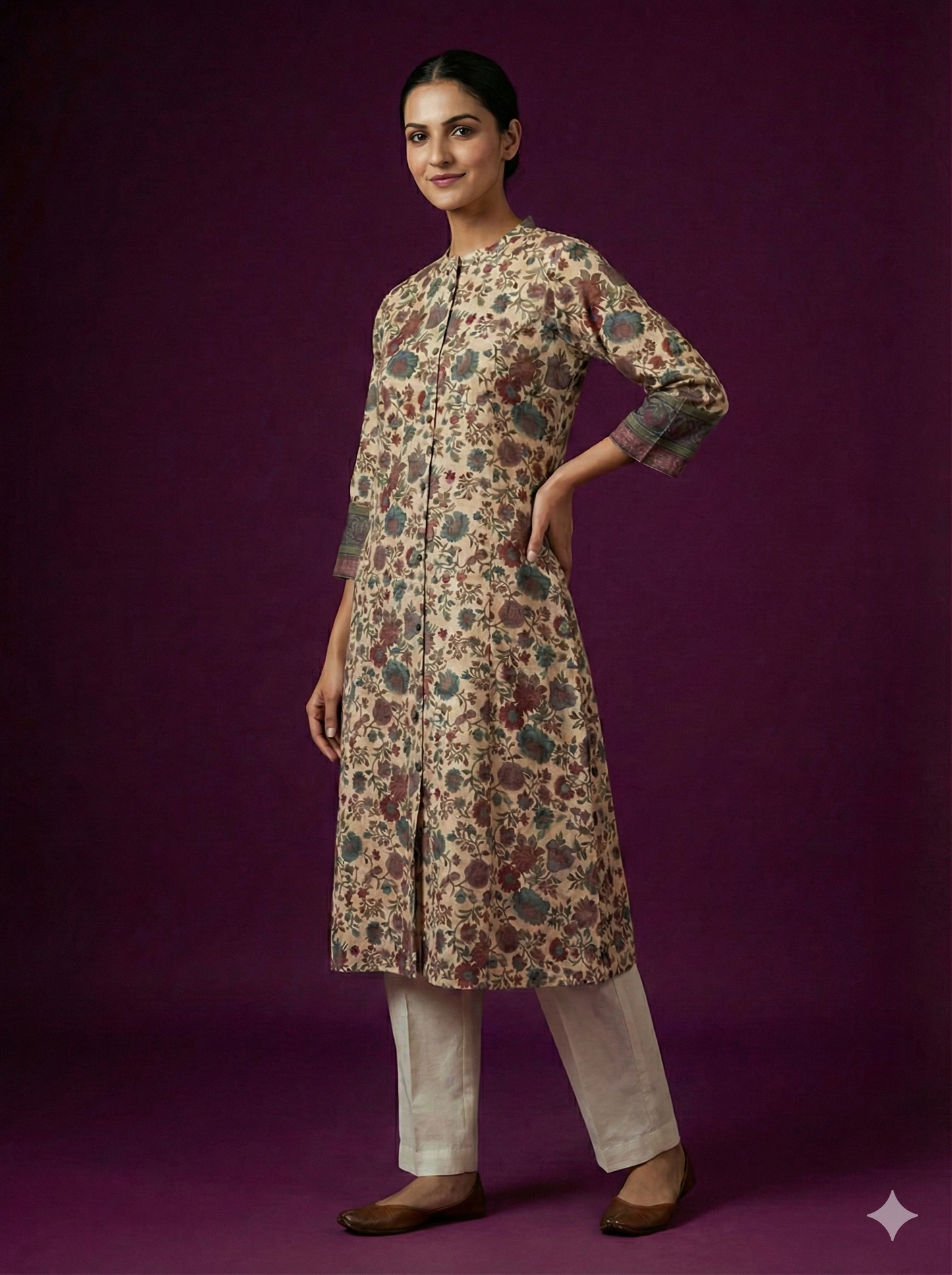 Ivory Mandarin Cotton Kurta