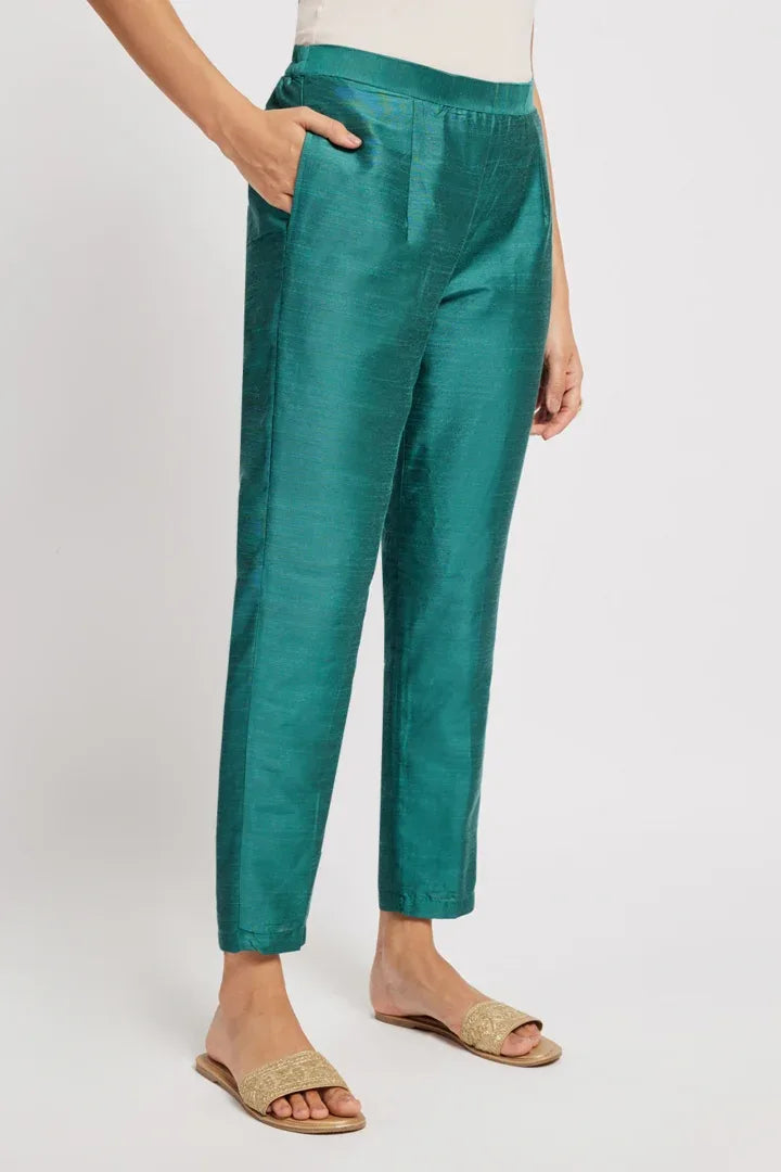 Span Green Silk Pant