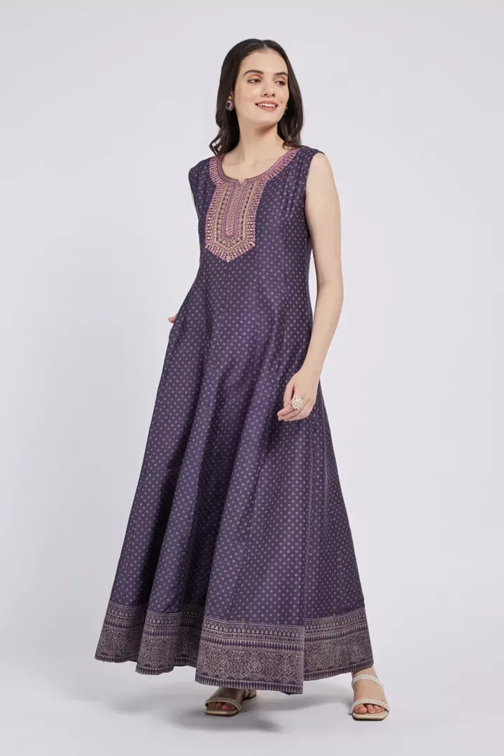 Span Lilac Purple Silk Kurta Jacket 2 Piece Set