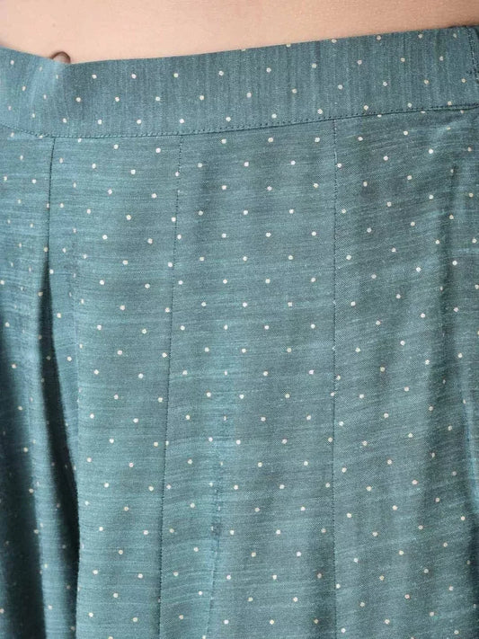 Span Mystrey Green Gold Texture Palazzo