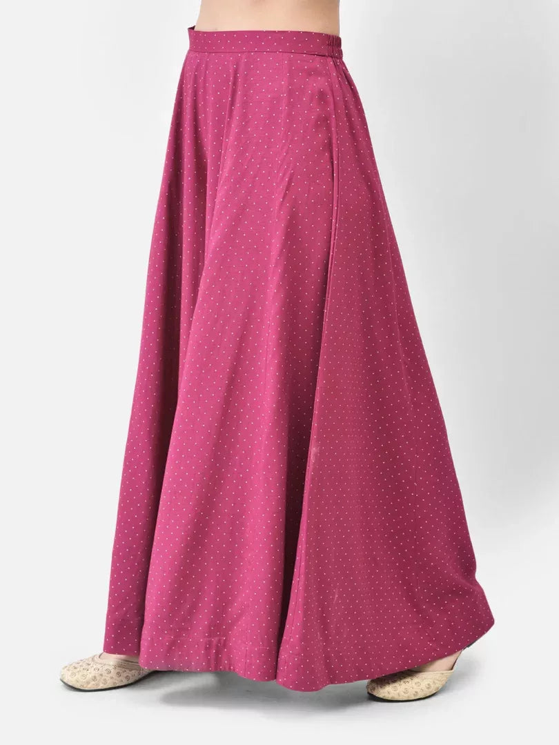 Span viva magenta Gold Texture Flared Palazzo