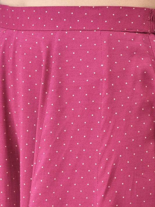 Span viva magenta Gold Texture Flared Palazzo