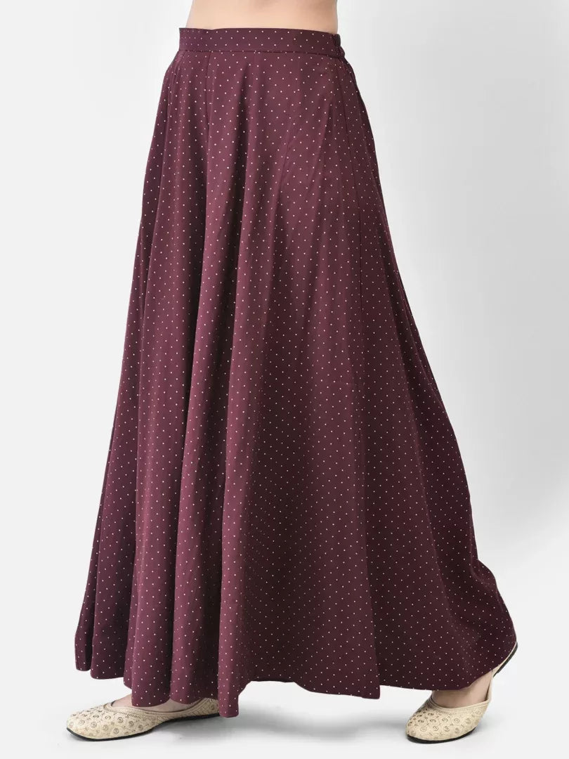 Span Wine Gold Textured Palazzo