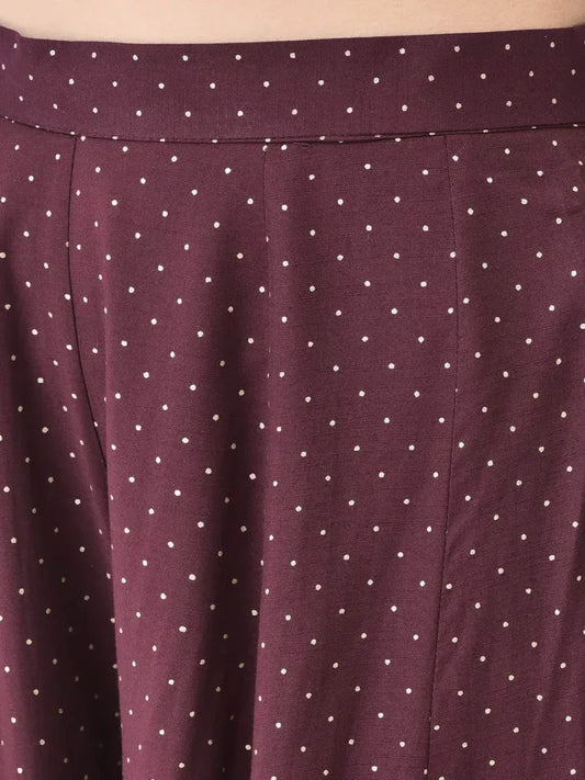 Span Wine Gold Textured Palazzo