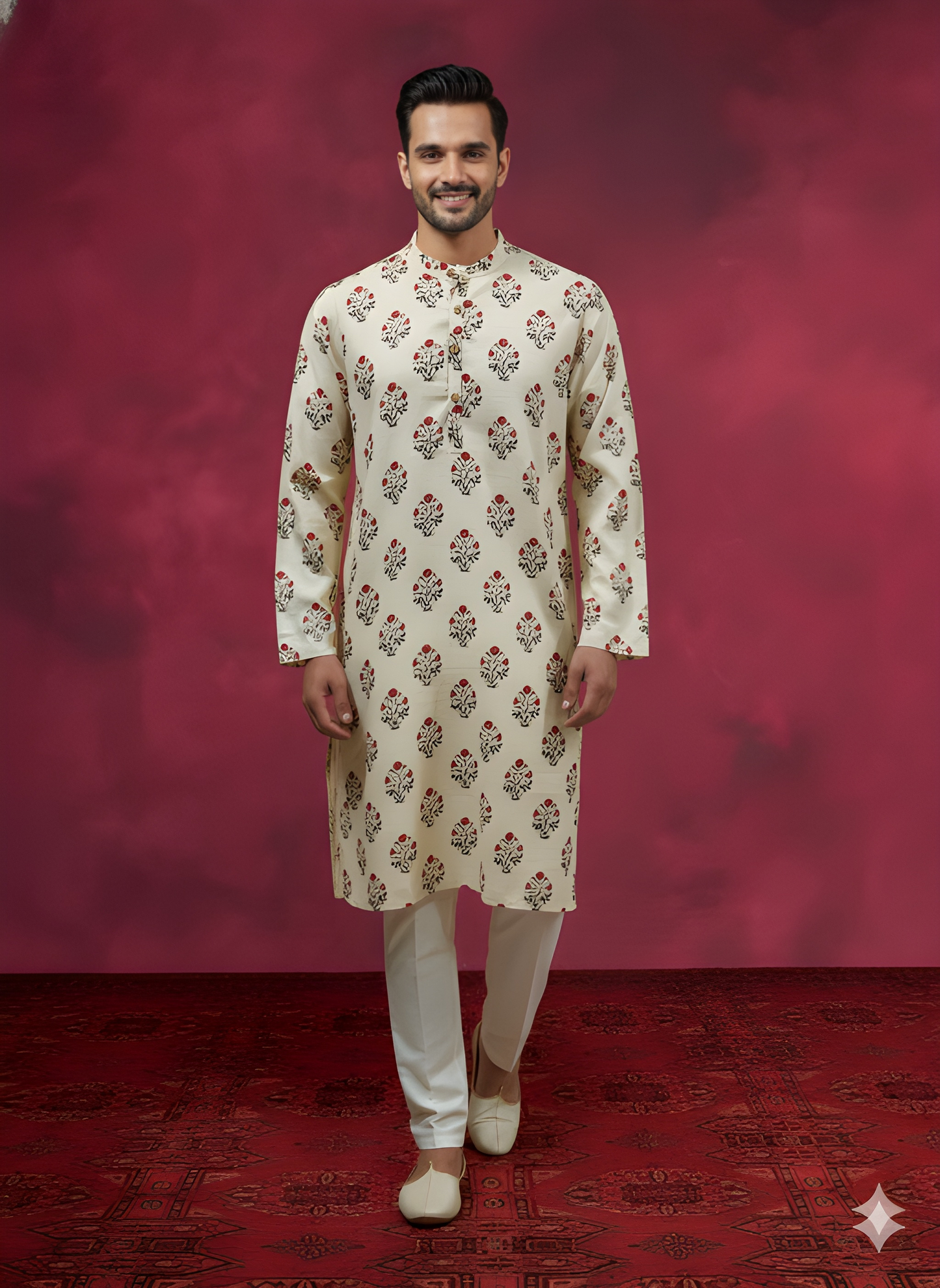 Ivory Mandarin Silk Kurta