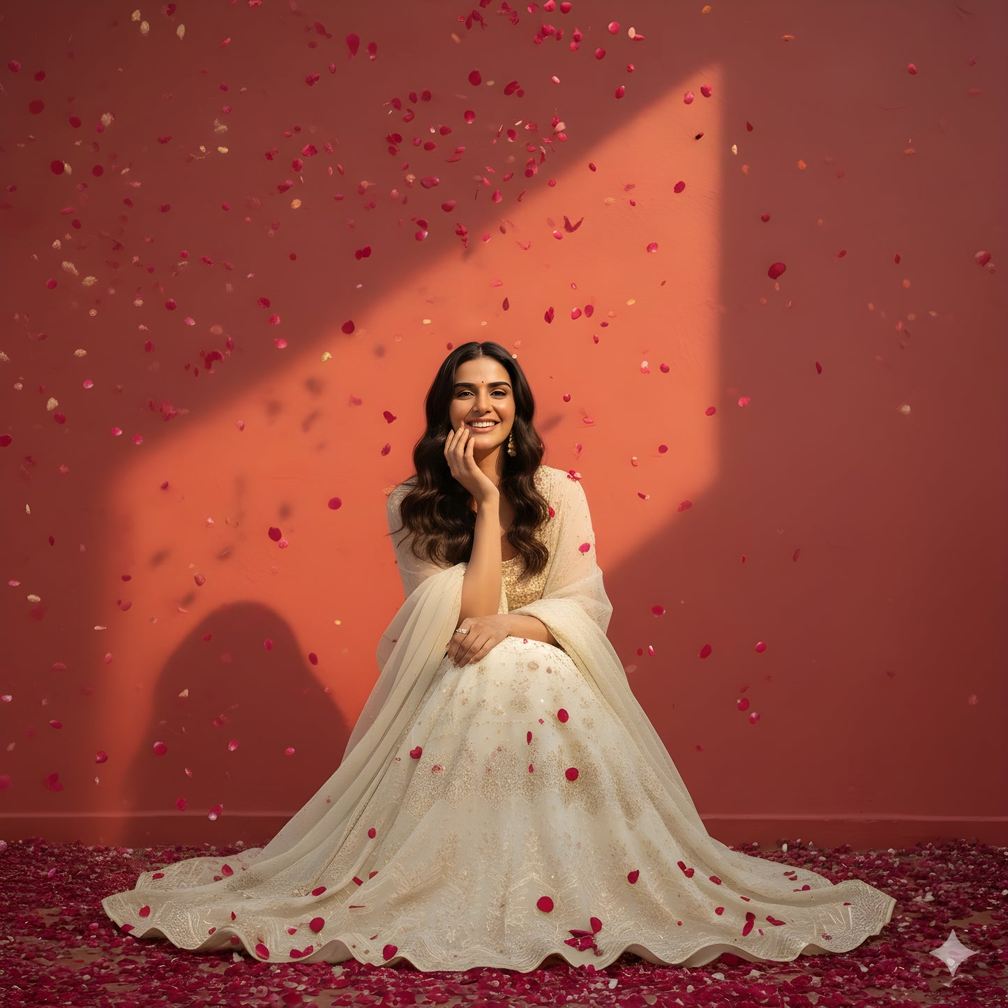 Ivory Round Neck Silk 3PCS Set