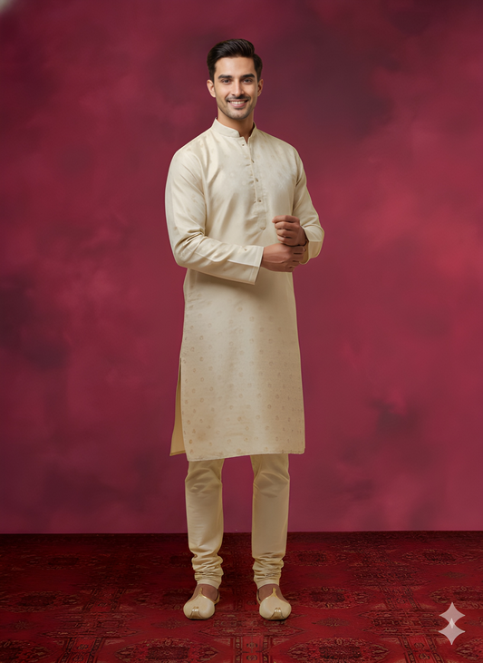 Ivory Mandarin Viscose Kurta