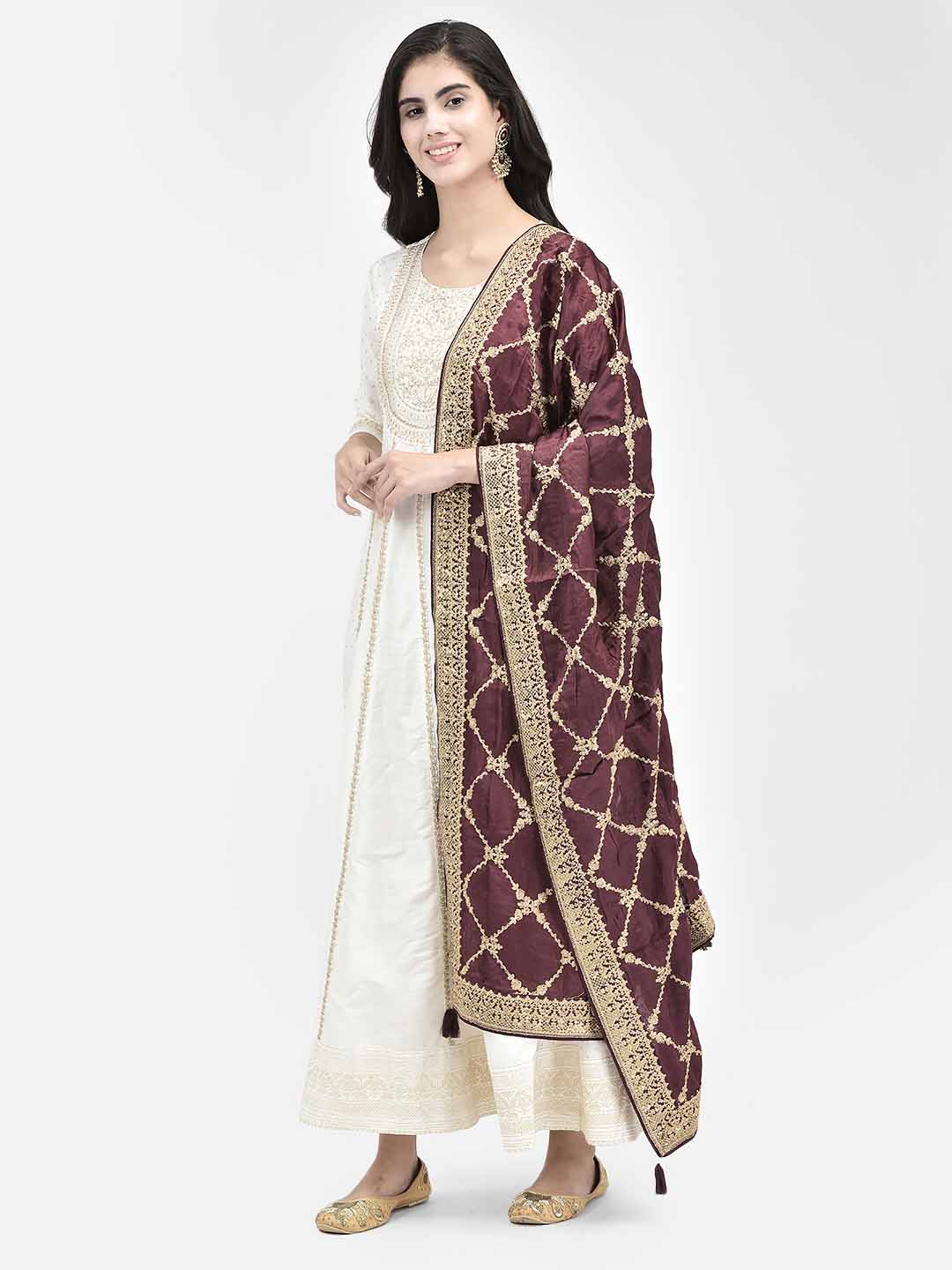 Span White Silk Festive Gown