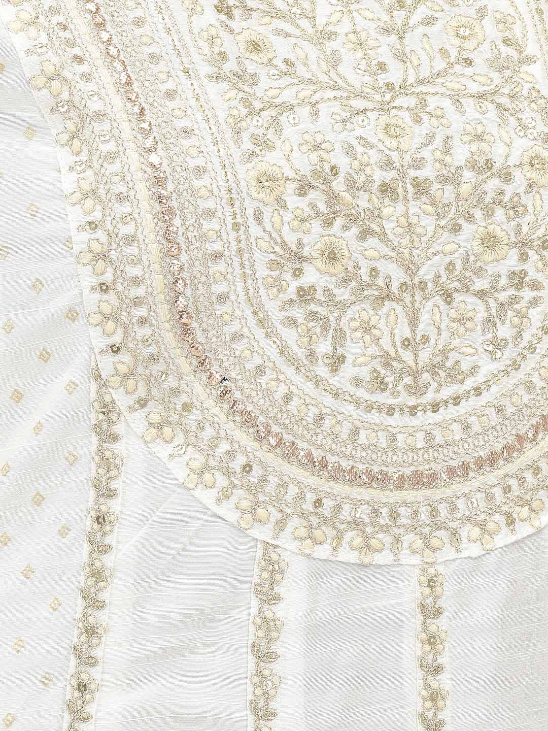 Span White Silk Festive Gown