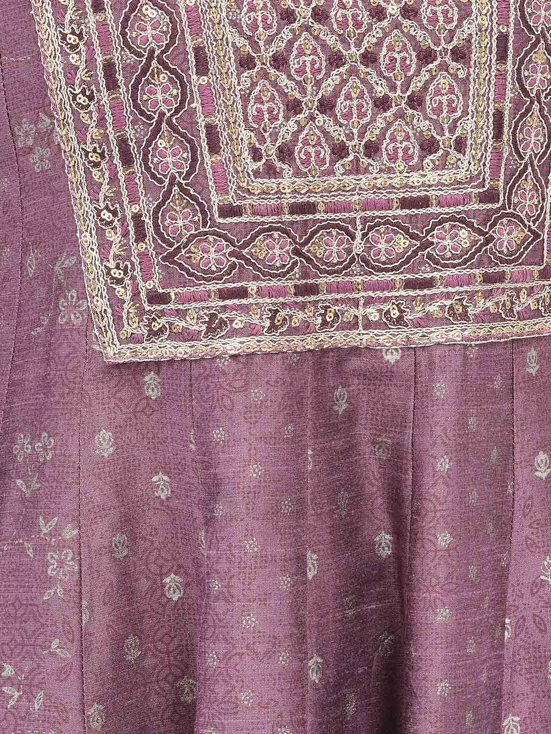Span Purple Silk Festive Gown