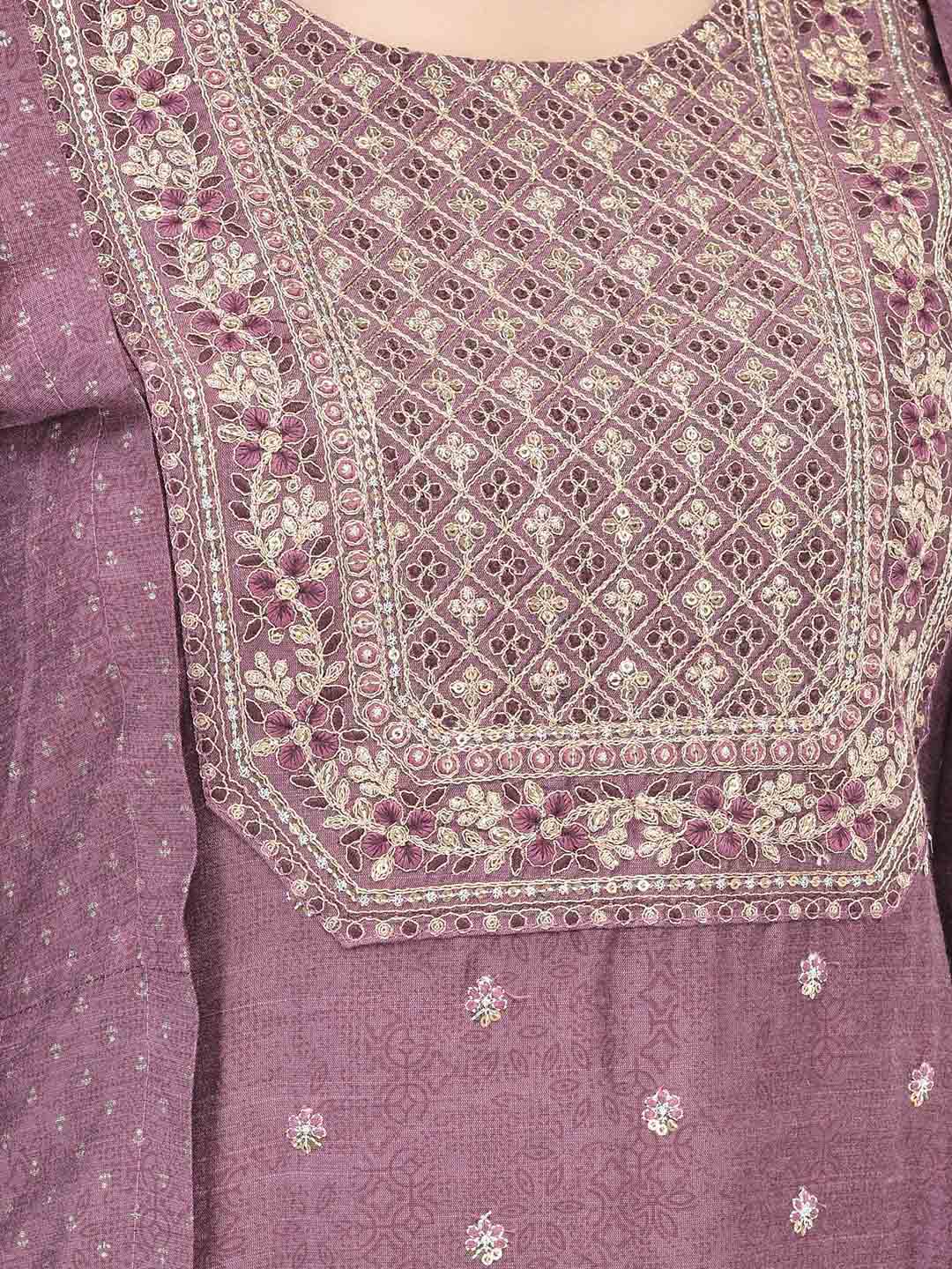 Span Purple Silk Festive Gown