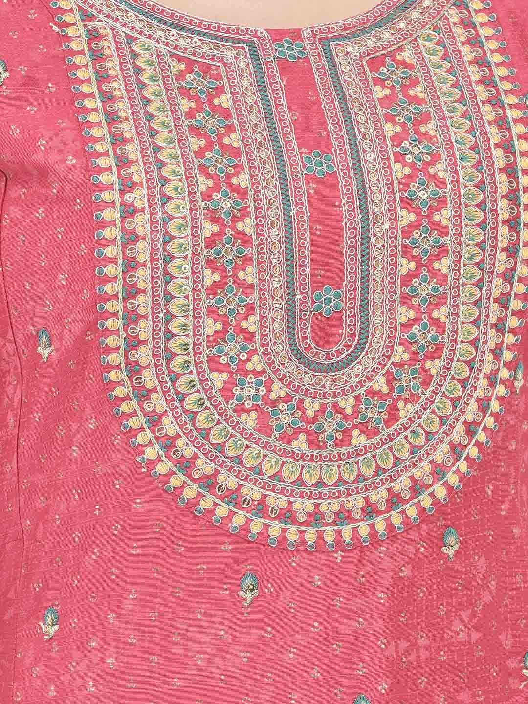 Span Pink Silk Festive Gown