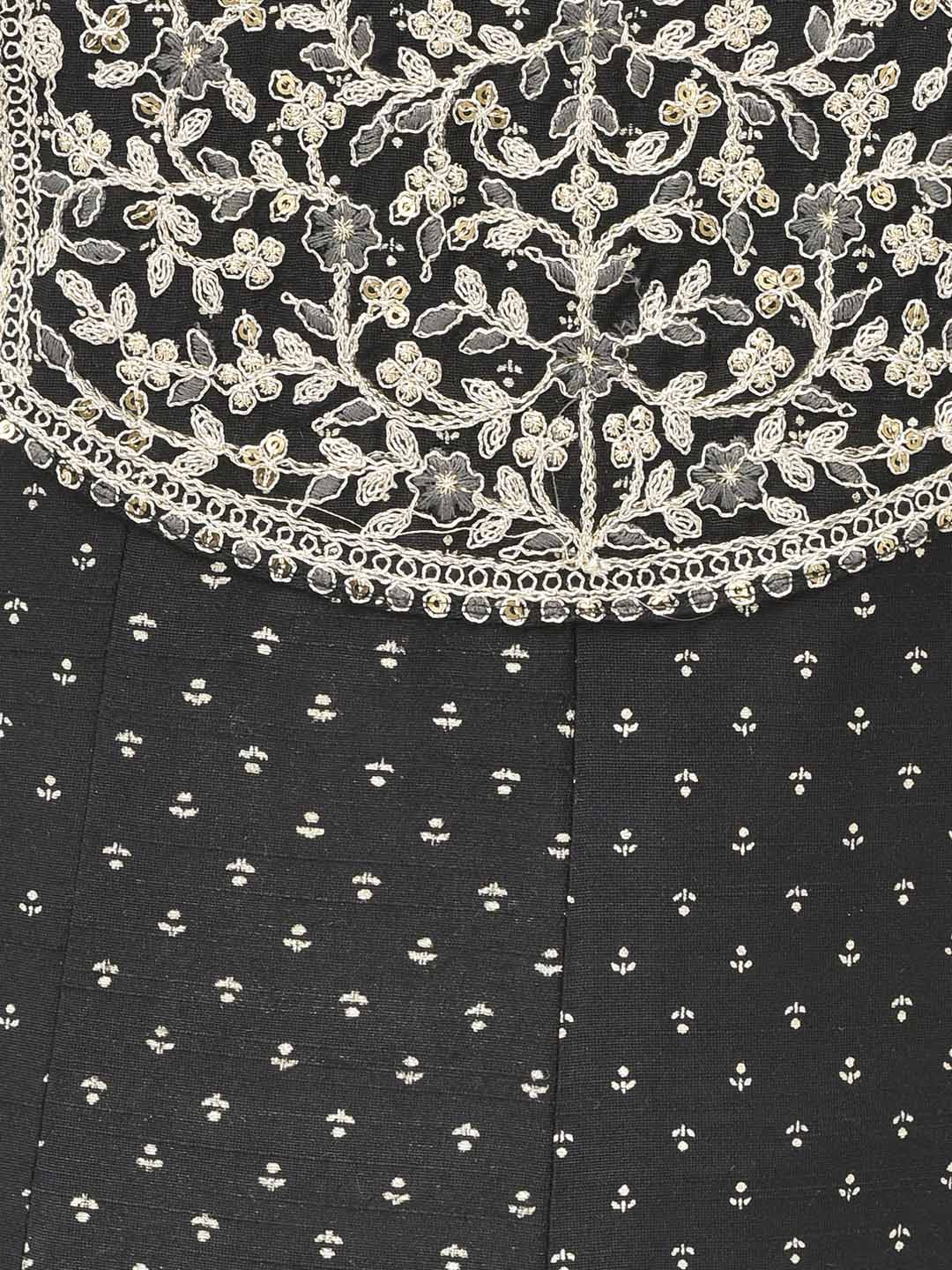 Span Black Silk Festive Gown