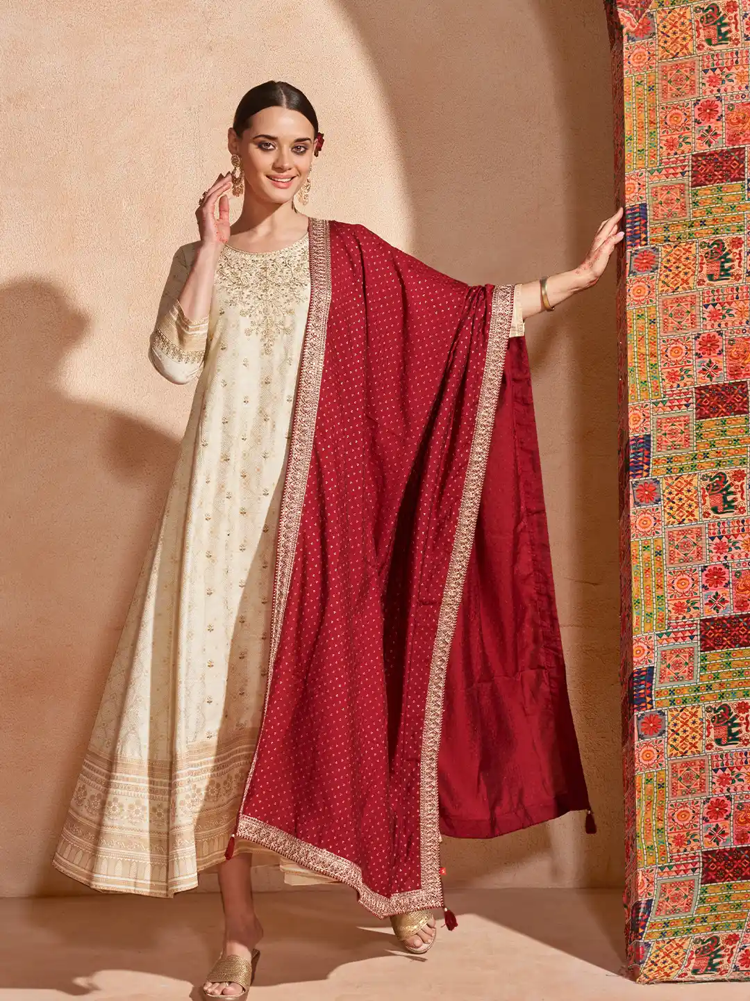 Span Ivory Silk Festive Gown