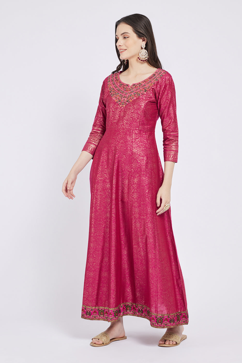 Span Pink SIlk Festive Gown