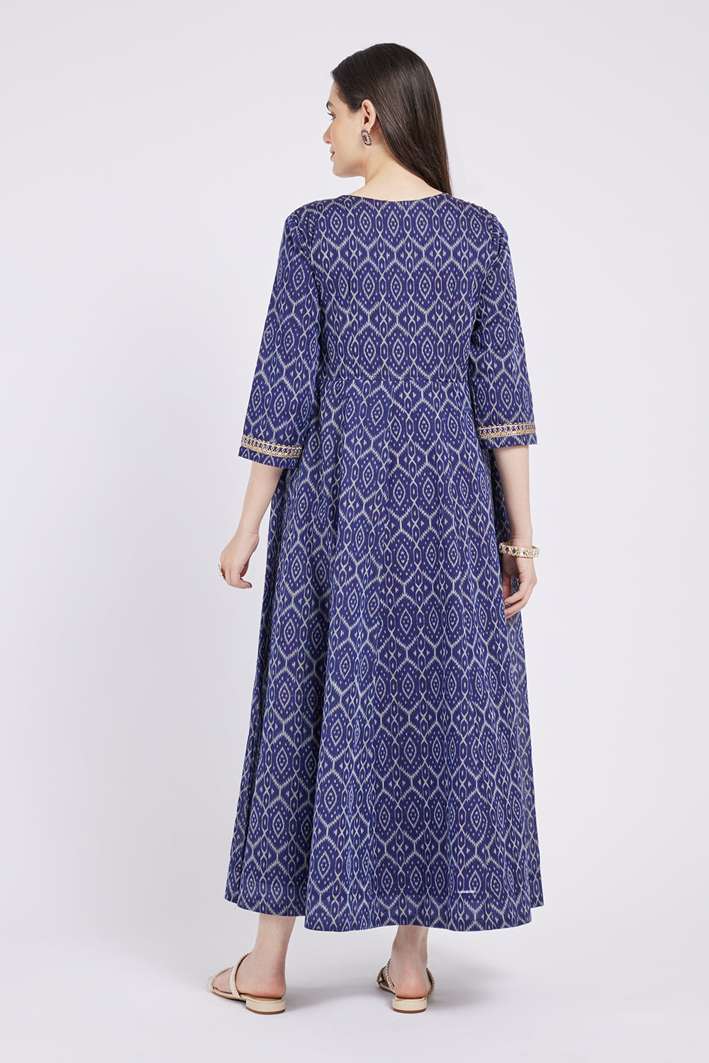 Span Blue Viscose Festive Gown