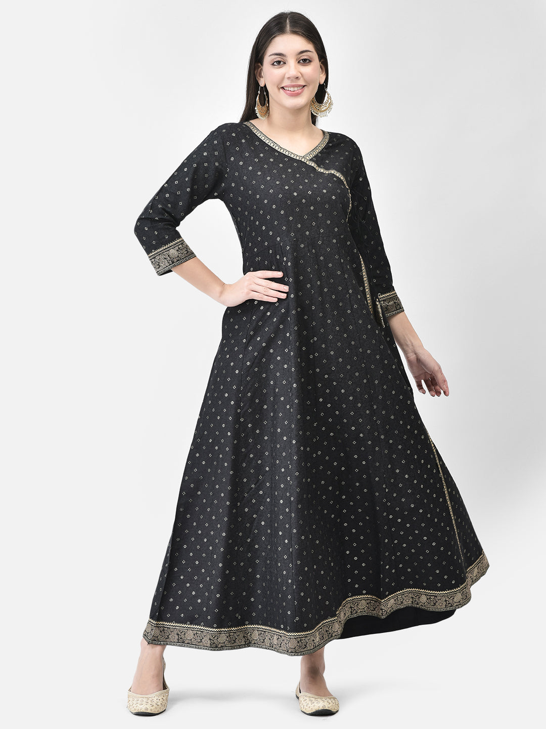 Span Black Silk Festive Gown
