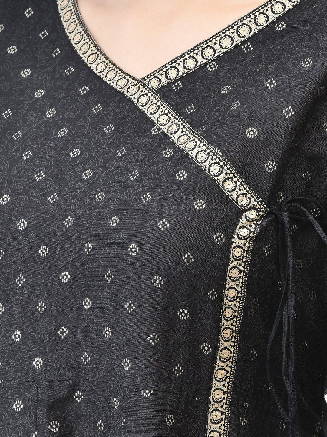 Span Black Silk Festive Gown