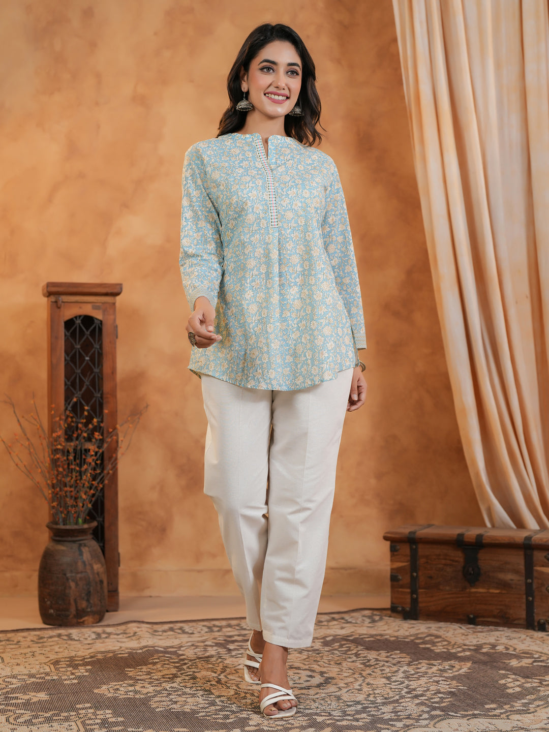Span Green Mandarin Cotton Co-Ord Set