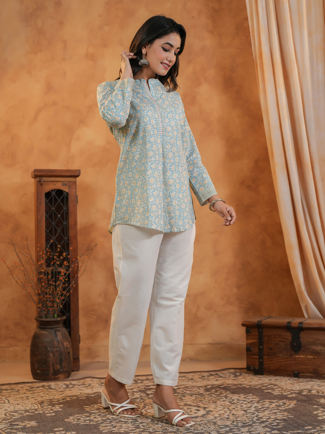 Span Green Mandarin Cotton Co-Ord Set