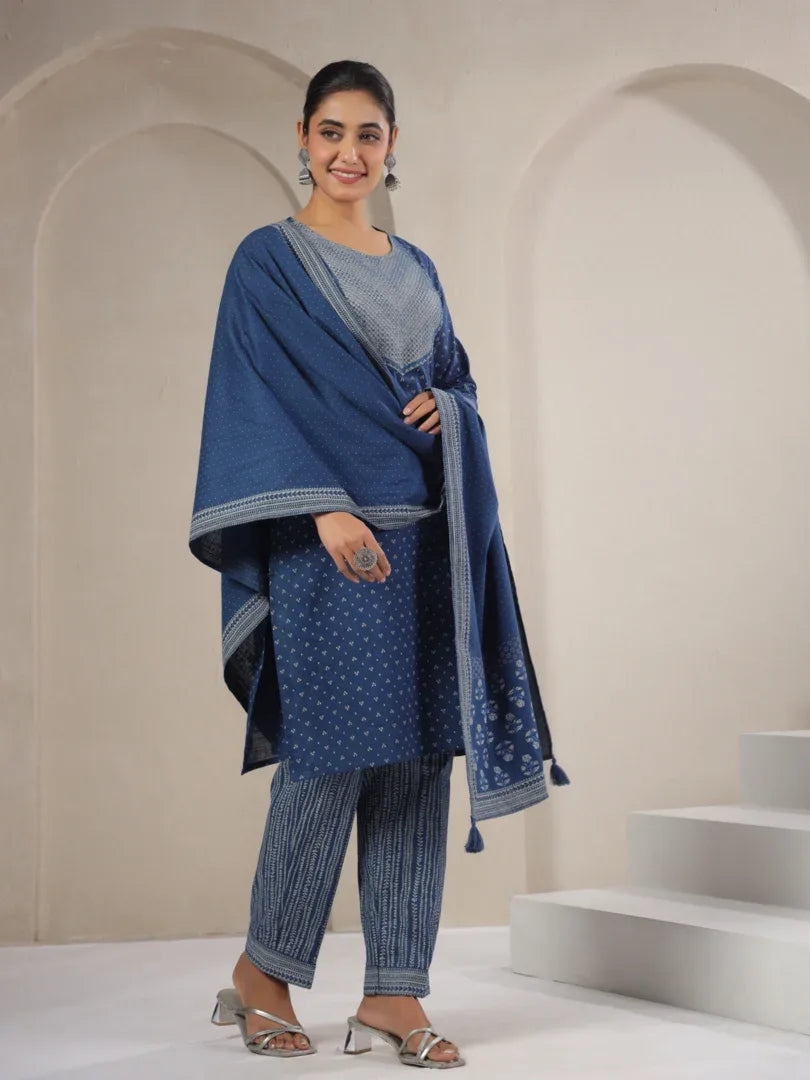 Span Blue Cotton Cord Set