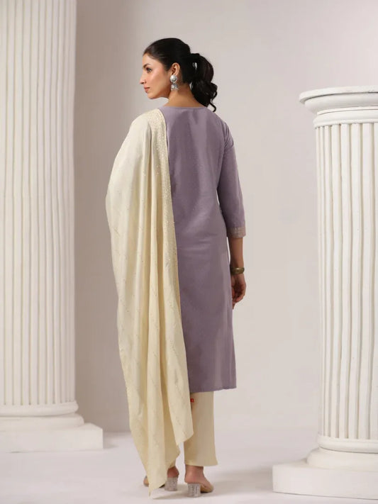 Span Pink Silk Kurta Set with Dupatta