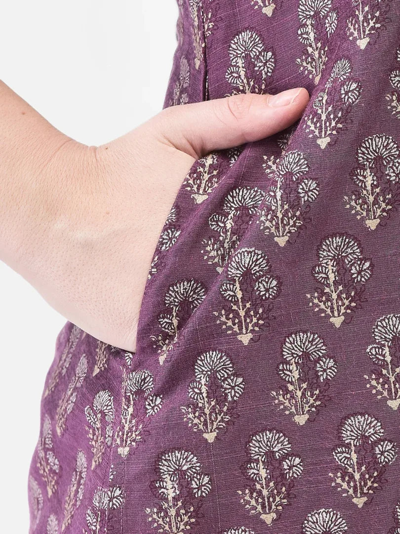 Span Purple Silk Co-Ord Set (Set of 2)