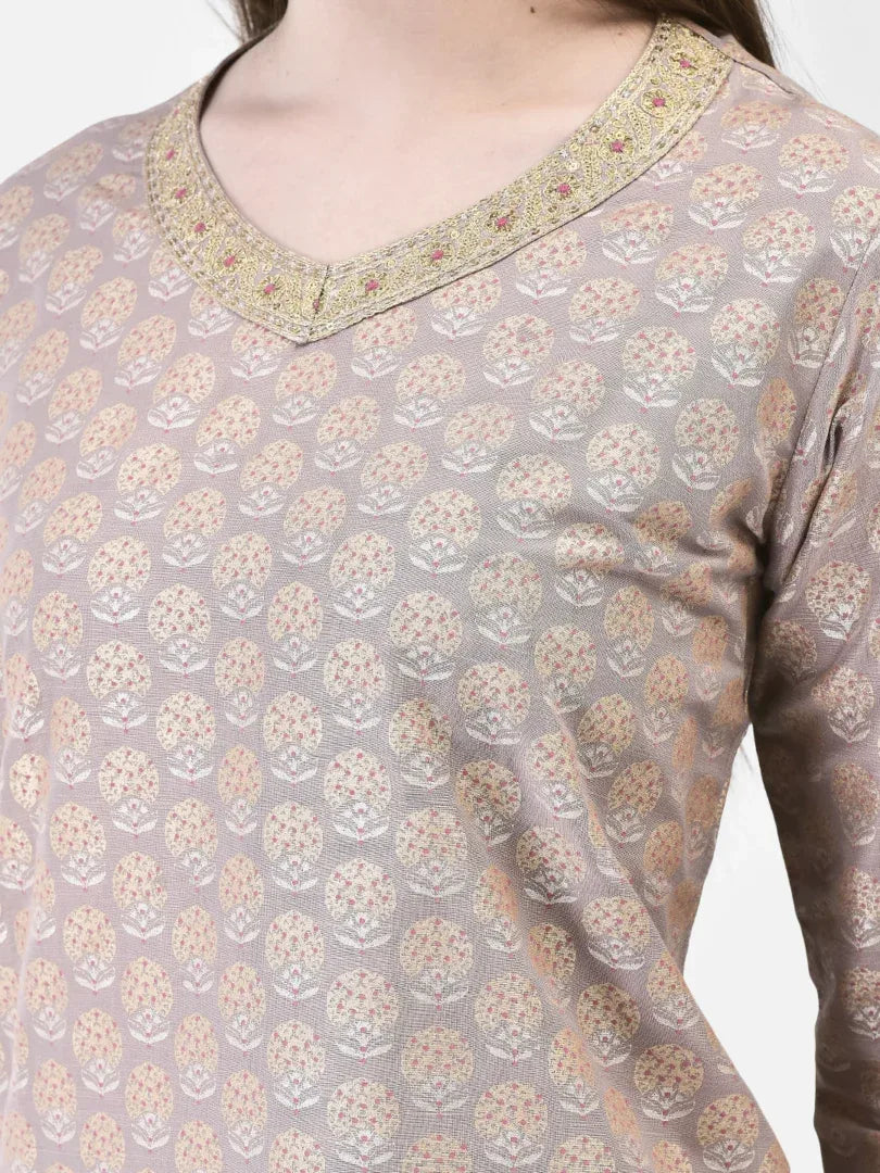 Span Wood Rose Silk Festive Co-Ord Set (Set of 2)