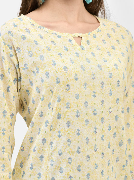 Span White Round Neck Cotton 2PCS SET