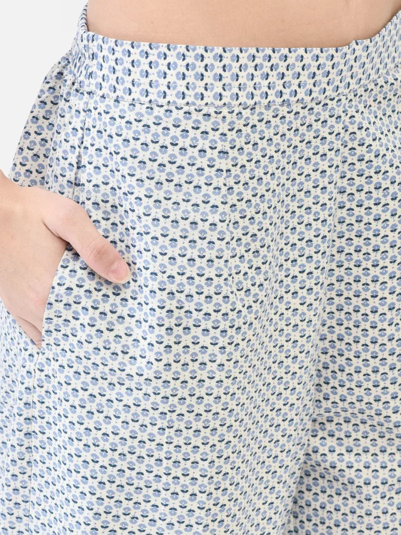 Span Blue Cotton Co-Ord Set (Set of 2)