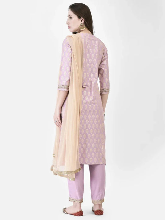Span Pink Silk Festive Kurta