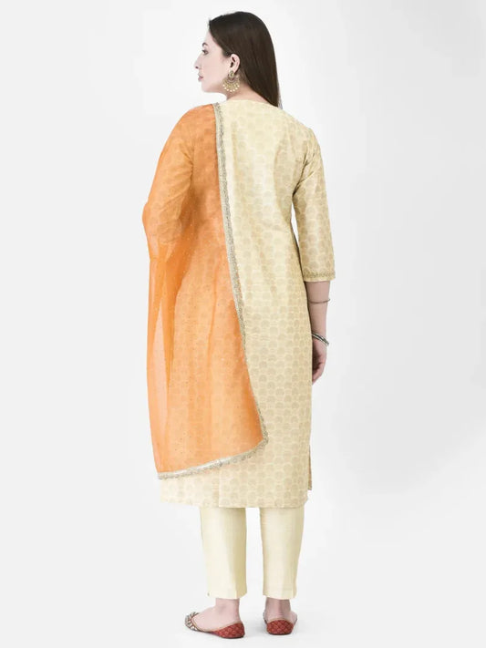 Span Ivory Silk Festive Kurta