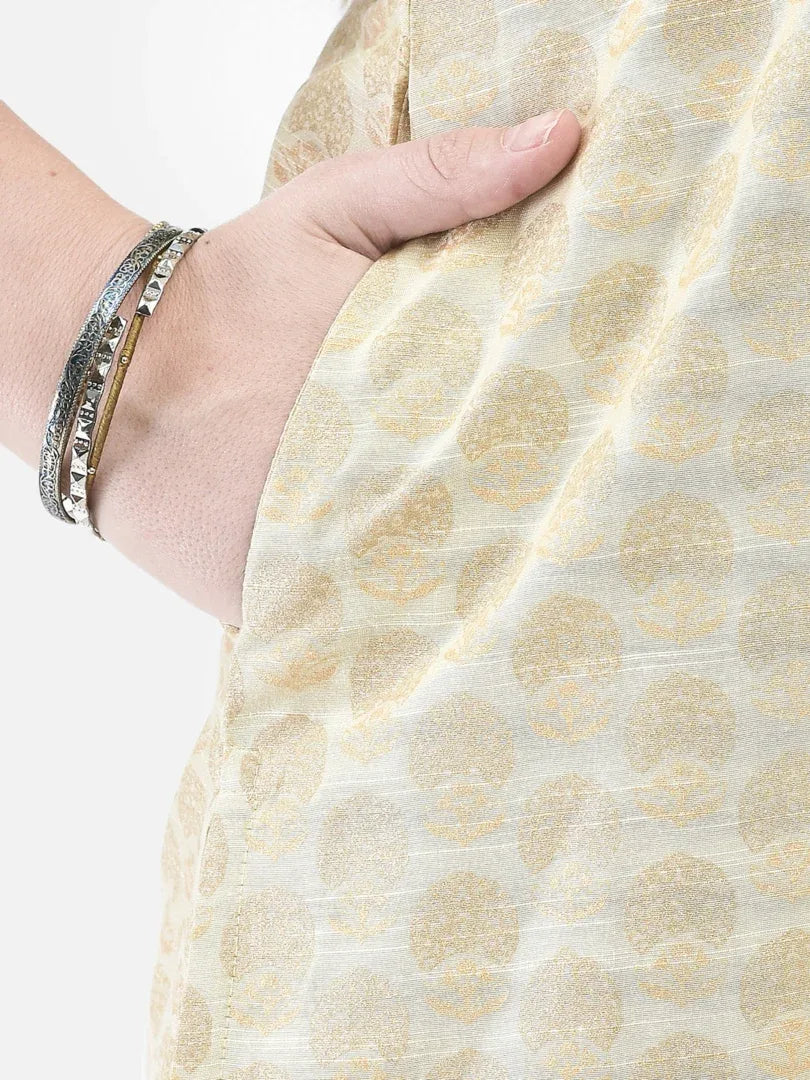 Span Ivory Silk Festive Kurta
