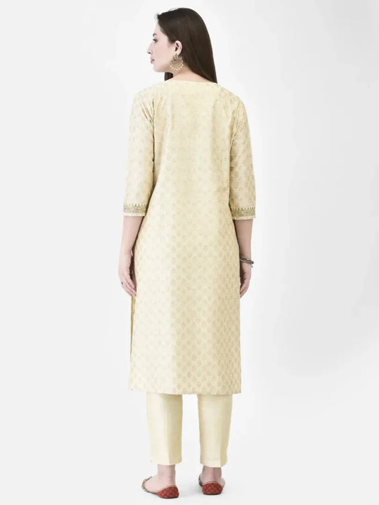 Span Ivory Silk Festive Kurta