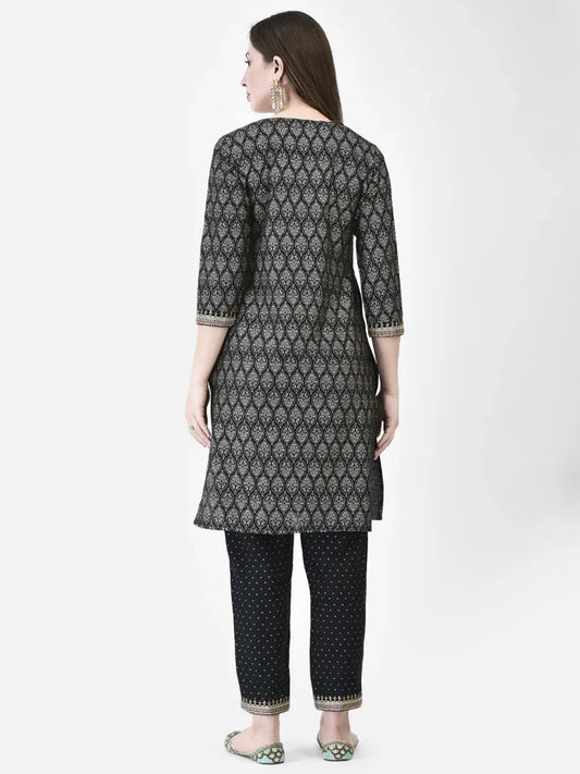 Span Black Silk Co-Ord Set (Set of 2)