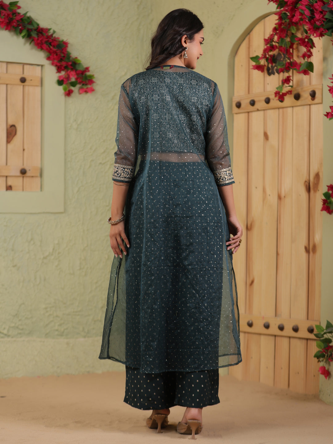 Span Green Round Neck Rayon 3PCS Set