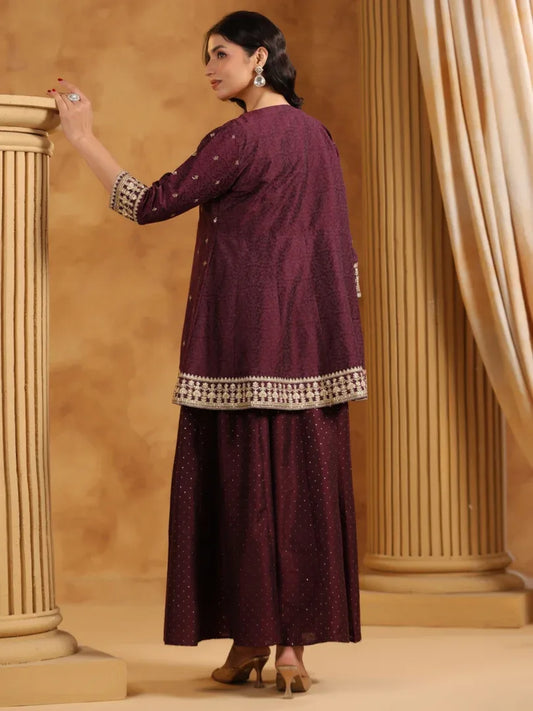 Span Wine Silk Festive 3PCS Set