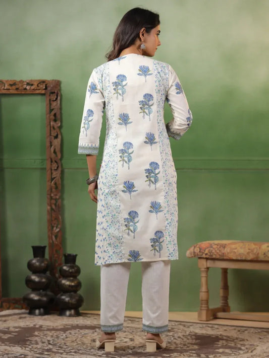 Span Ivory Cotton Co-Ord Set (Set of 2)