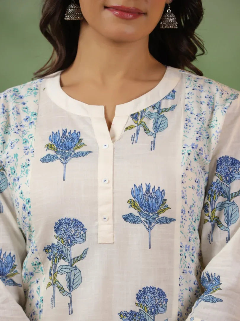 Span Ivory Cotton Co-Ord Set (Set of 2)