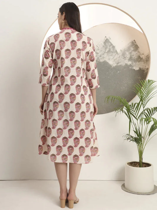 Span Ivory Deep-V casual Kurta